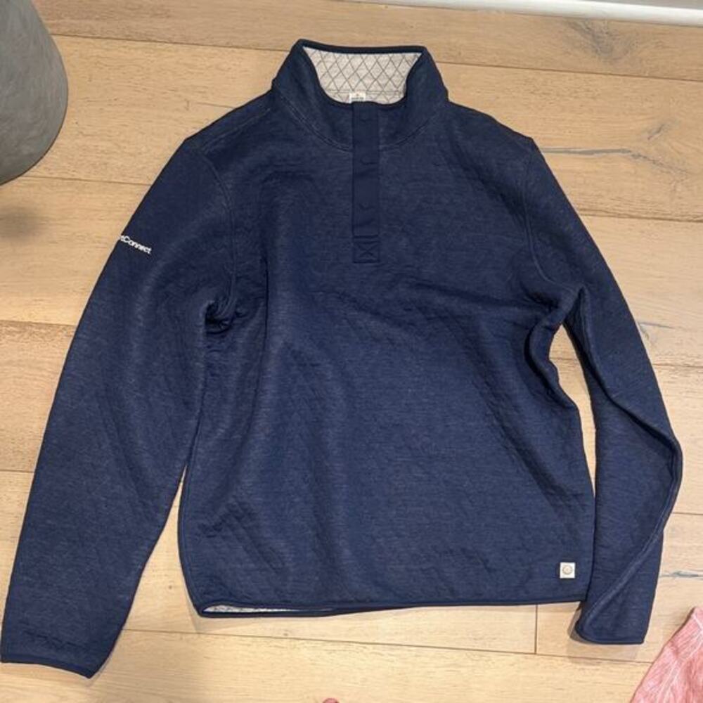 Navy Pullover marine layer with branding Sweatshirt size large‎